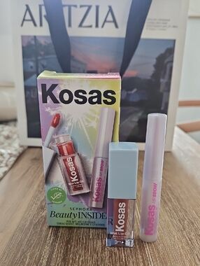 Kosas Lip & Brow Duo in Rose Red and Pale Pink
